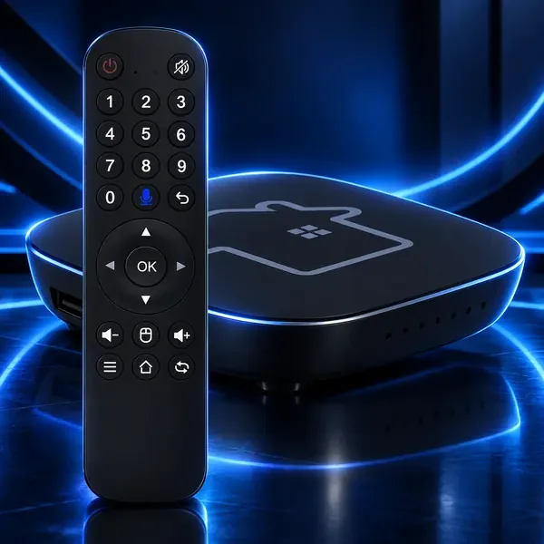 Receptor HTV com controle remoto, imagem estilizada